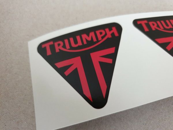 6X TRIUMPH III STICKERS BLACK/RED