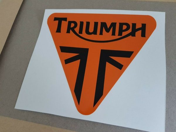 2X TRIUMPH III STICKERS BLACK/ORANGE (COLOUR CHOICE) - Image 2