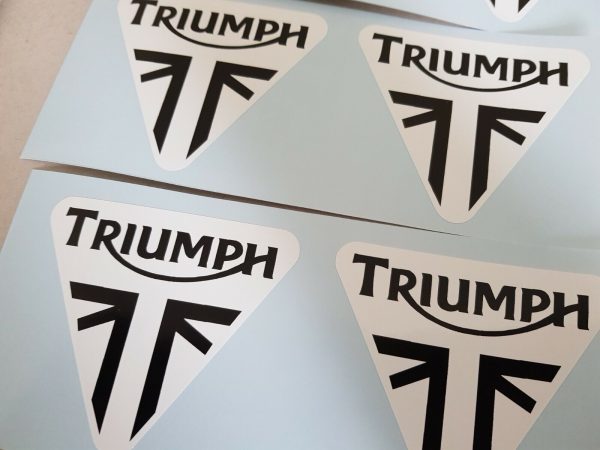 6X TRIUMPH III STICKERS WHITE/BLACK