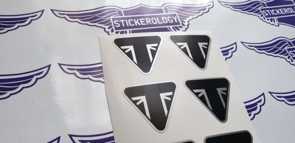 6X TRIUMPH III STICKERS SILVER/BLACK (NO TEXT)