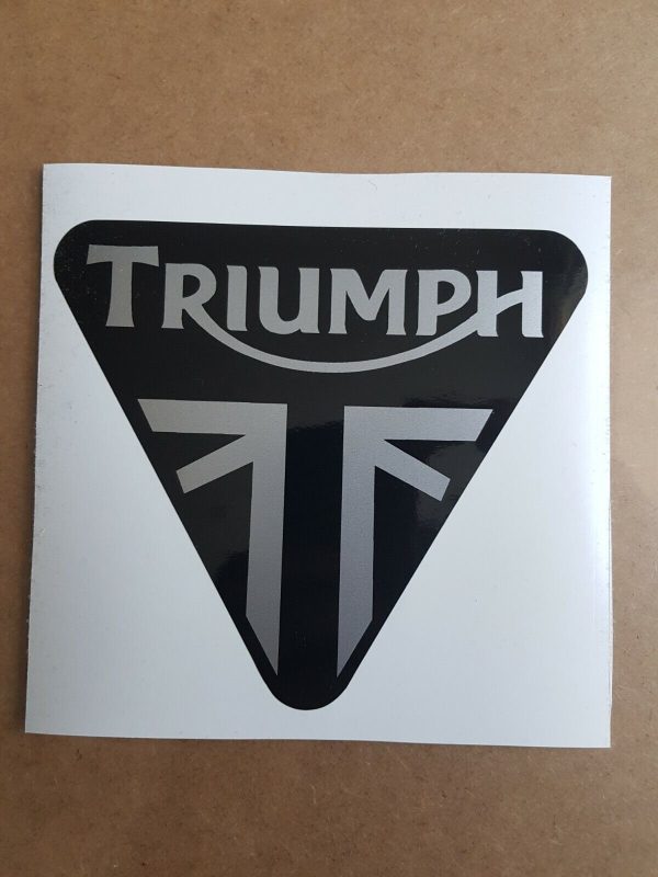 2X TRIUMPH III STICKERS SILVER/BLACK