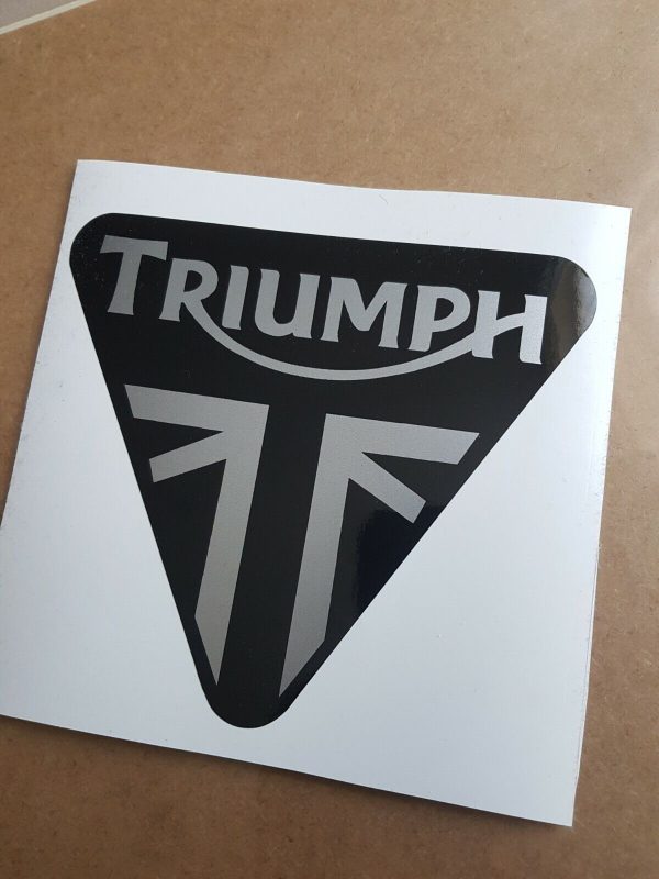 2X TRIUMPH III STICKERS SILVER/BLACK - Image 3