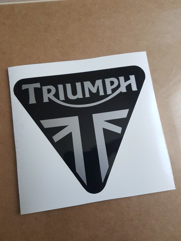 2X TRIUMPH III STICKERS SILVER/BLACK - Image 2