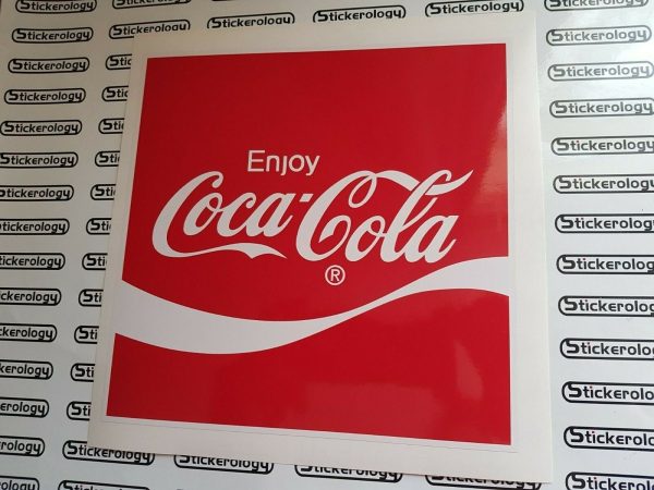 2X ENJOY COCA COLA STICKERS SIGNS