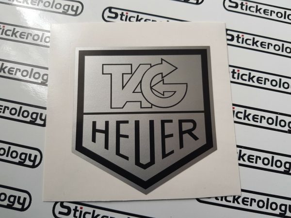 4X TAG HEUER STICKERS CLASSIC SILVER AND BLACK - Image 4