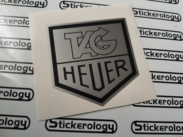 4X TAG HEUER STICKERS CLASSIC SILVER AND BLACK - Image 3