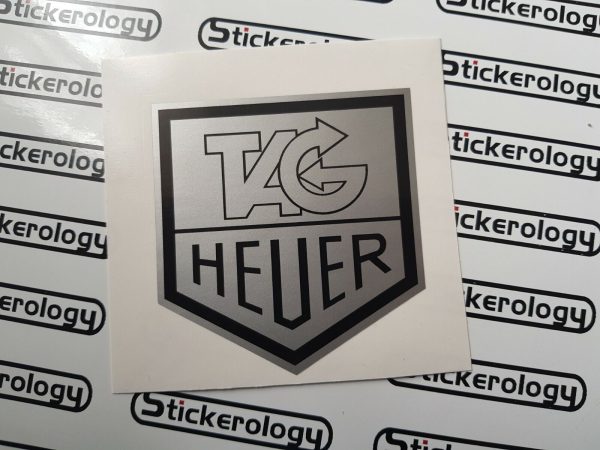 4X TAG HEUER STICKERS CLASSIC SILVER AND BLACK - Image 2