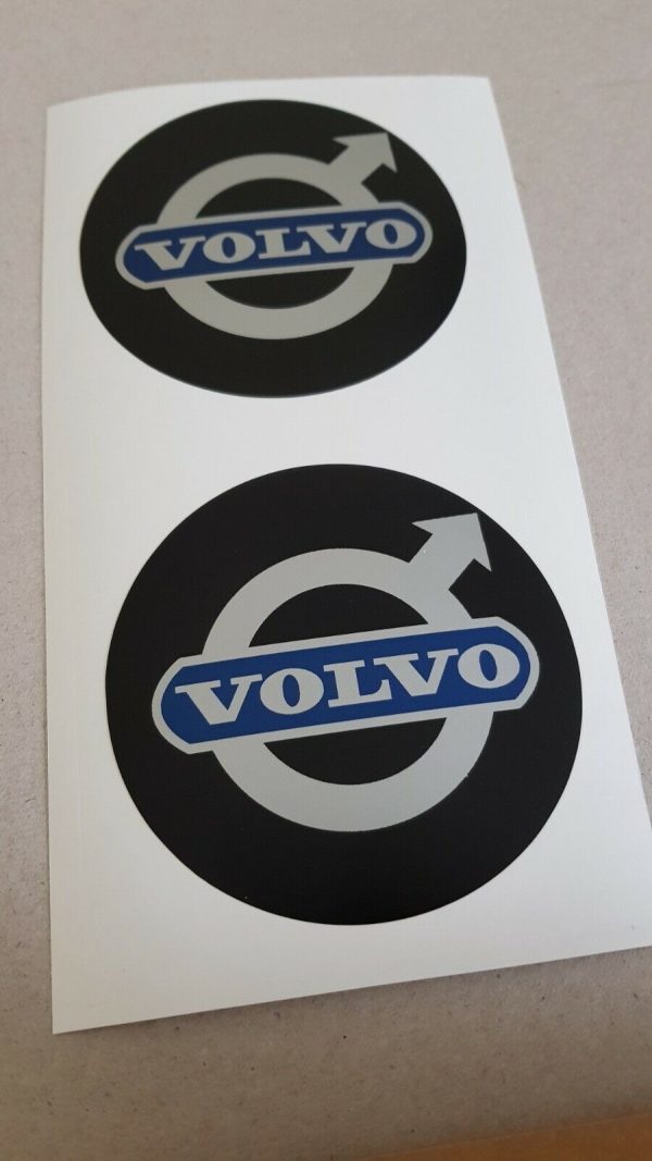 2X VOLVO HEAD REST STICKERS BLACK SILVER BLUE